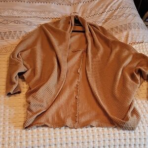 SHEIN Tan Waffle Knit Women's Cardigan Xl